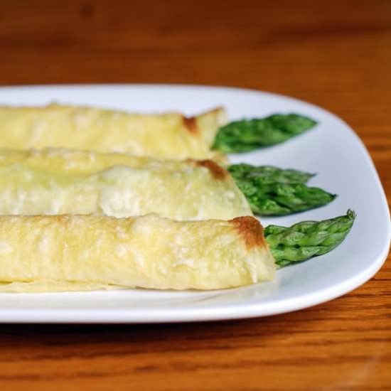 Asparagus Crepes with Gruyere Cheese