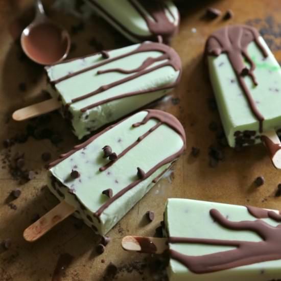 Chocolate Chip Mint Yogurt Pops