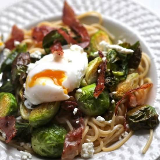 Brussels Sprout Prosciutto Pasta