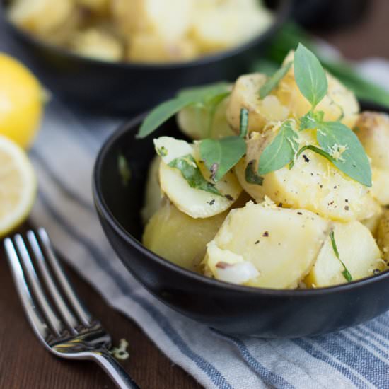 Lemon Potatoes with Ramps