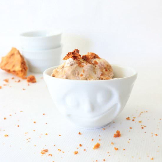 Lavender honeycomb ice cream
