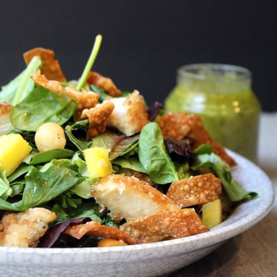 Luau Chicken Salad with Wontons