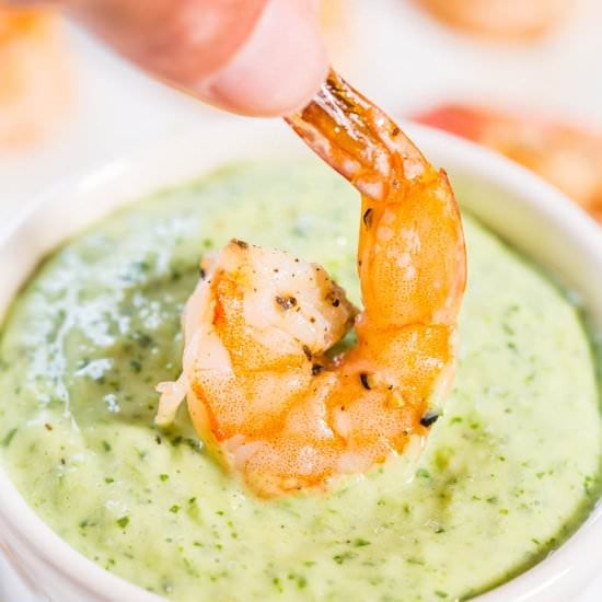 Roasted Shrimp w/ Green Goddess Dip