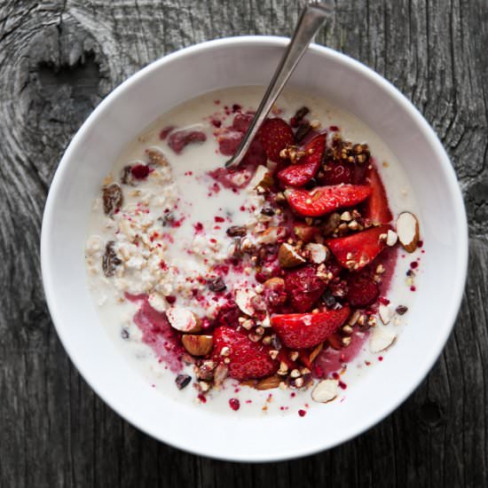 Bircher muesli with strawberries
