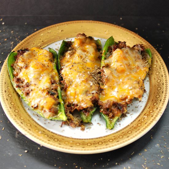 Queso & Ground Beef Poblano Peppers