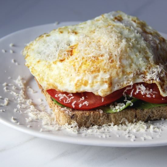 Cheesy Open-Face Egg Sandwich