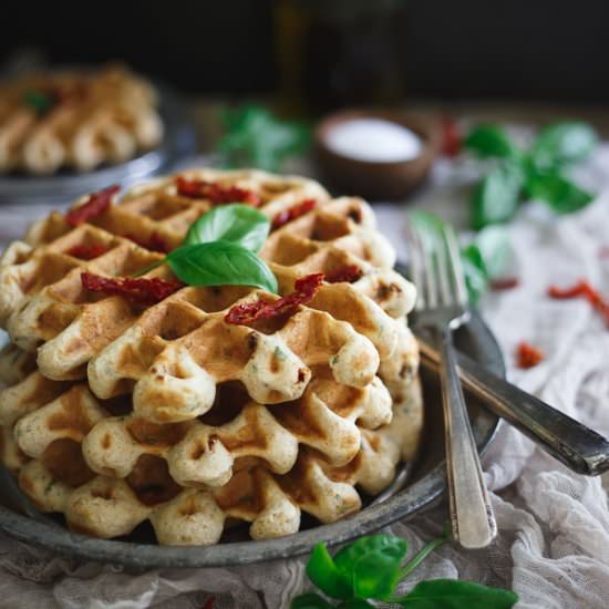 Savory Hummus Waffles
