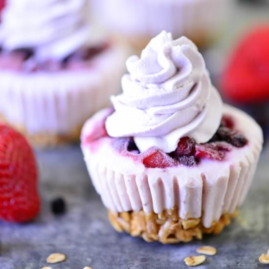Double Berry Frozen Yogurt Cupcakes