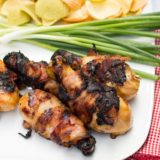 Grilled Bacon-Wrapped Chicken Legs