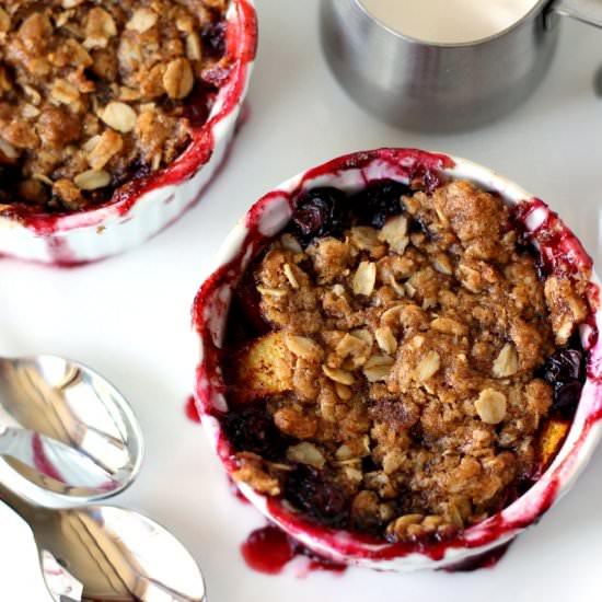 Individual Blueberry-Nectarine Crisp