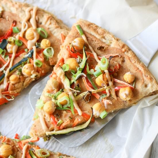 Thai Chickpea and Veggie Pizza