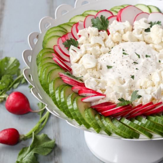 Cauliflower Cucumber Radish Salad
