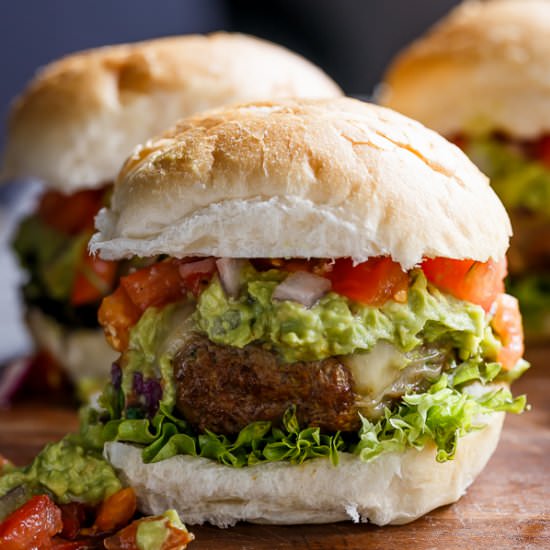 Carne Asada Guacamole Burgers