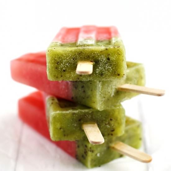Watermelon Kiwi Popsicles