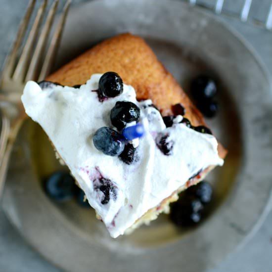 Lemon Cake with Blueberry Drizzle