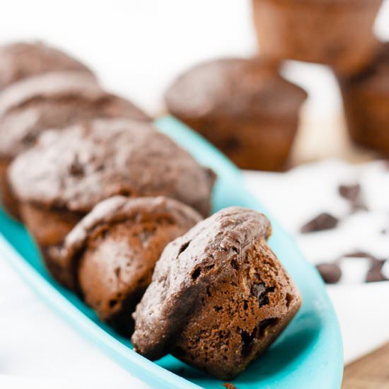 Healthy Double Chocolate Cherry Muffin