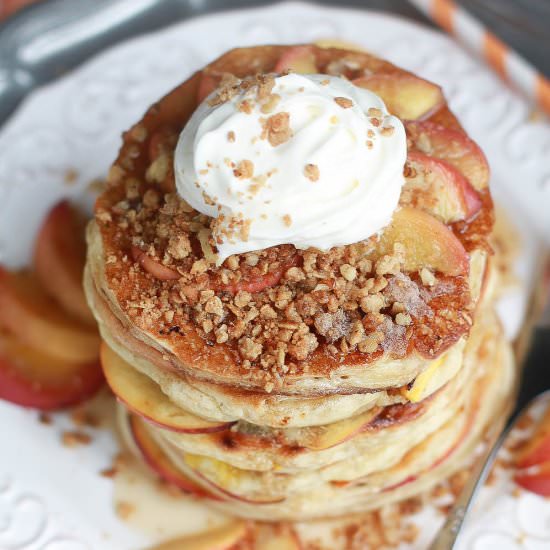 Peach Cobbler Pancakes