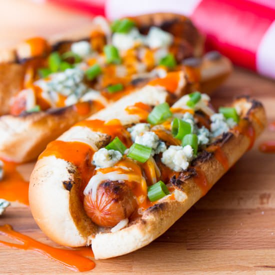 Loaded Buffalo Hot Dogs
