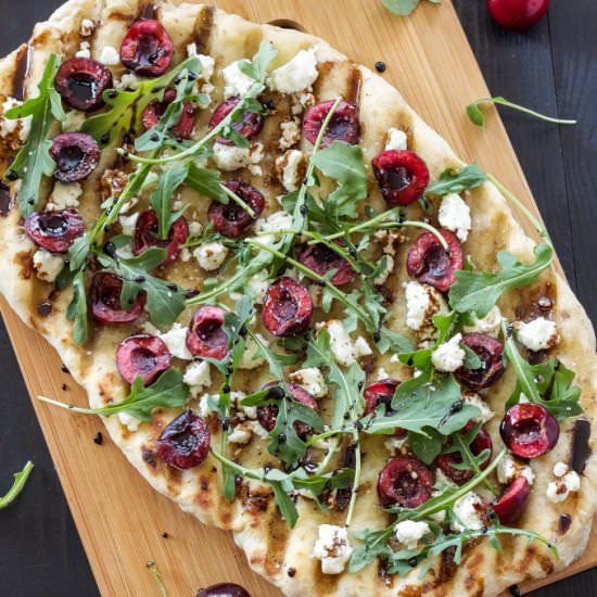 Grilled Cherry & Goat Cheese Pizza