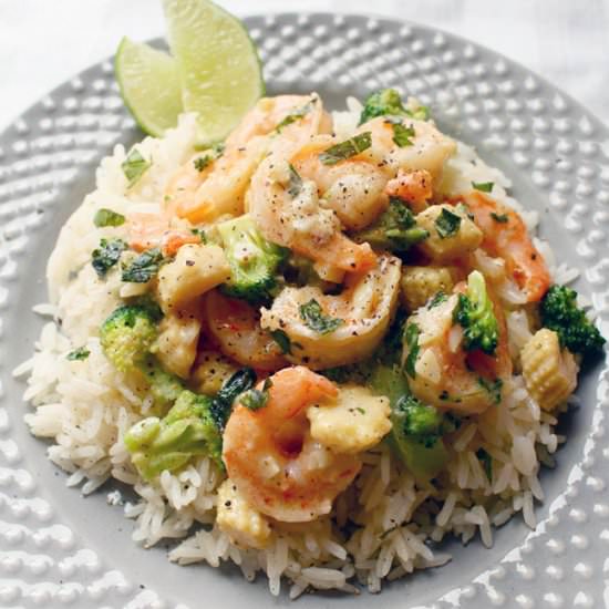 Easy Coconut Shrimp with Rice