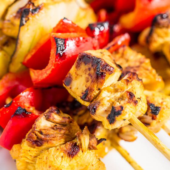 Grilled HoneyMustard Chicken Kabobs