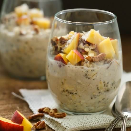 Peaches and cream overnight oats
