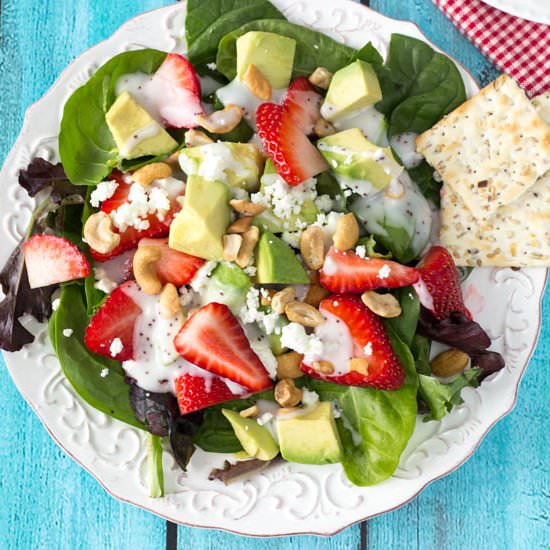 Strawberry Avocado and Feta Salad