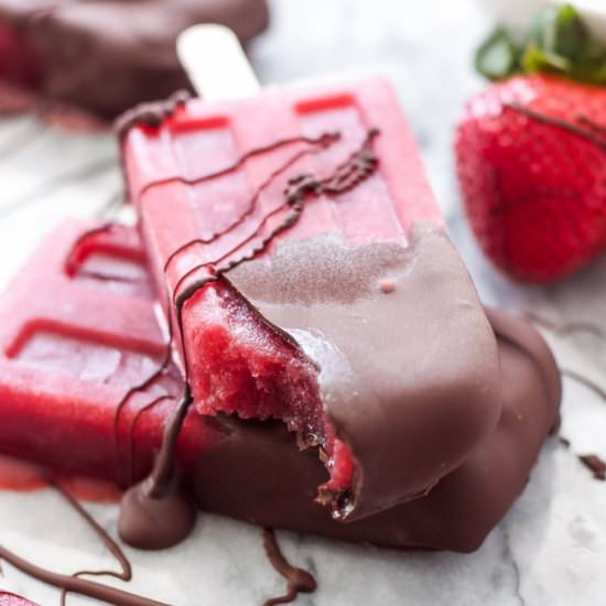 Strawberry Red Wine Popsicles