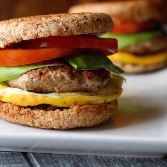 Turkey Sausage Breakfast Sandwich