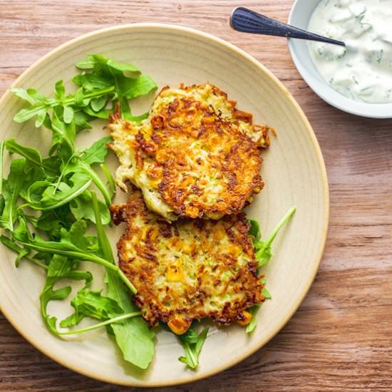Corn and Zucchini Fritters