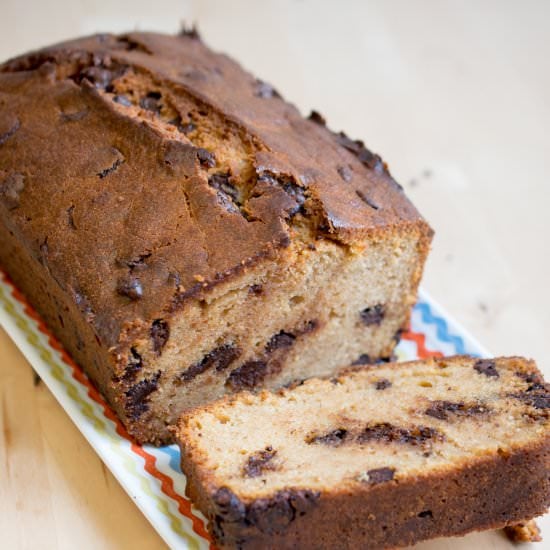 Choc Chip Caramel Loaf Cake