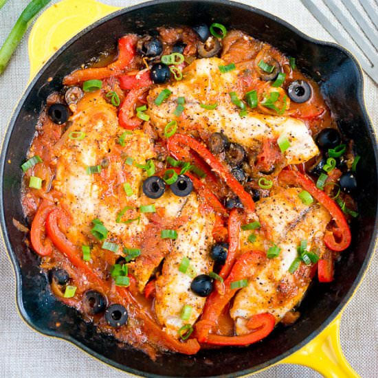 One Skillet Tilapia Veracruz