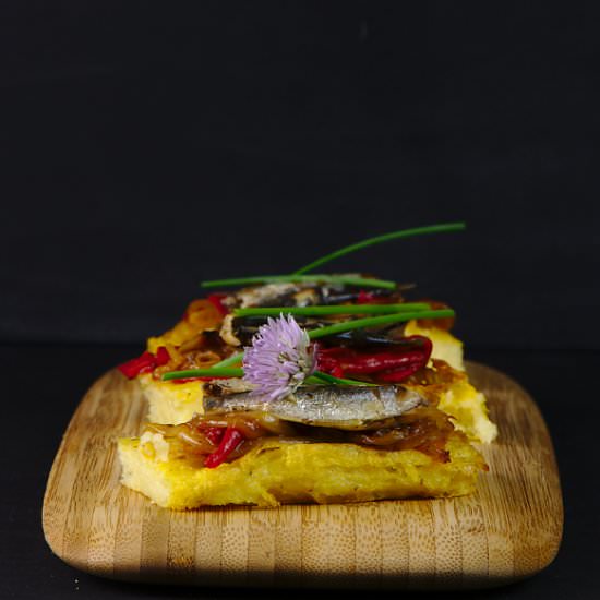 Toasted Polenta and Canned Sardines