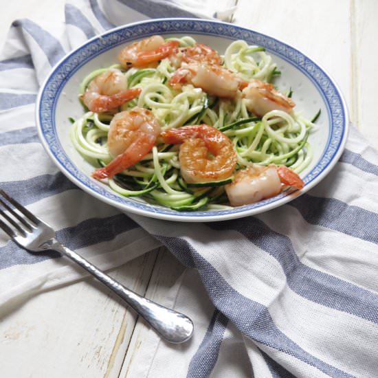Coconut Garlic Shrimp with Zoodles