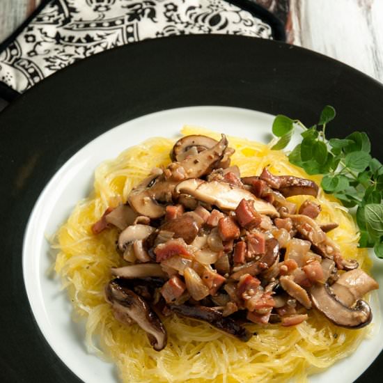 Spaghetti Squash and Mushroom Sauce