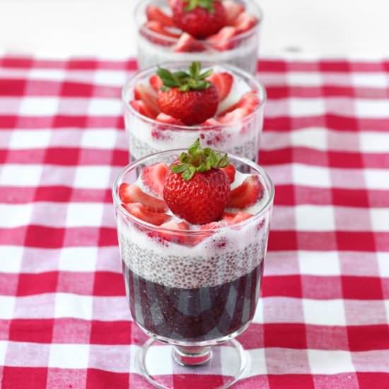 Red White Blue Chia Pudding
