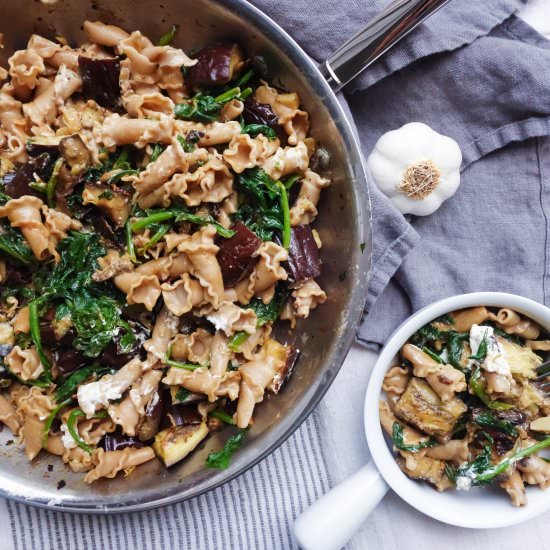 Eggplant Pasta with Goat Cheese