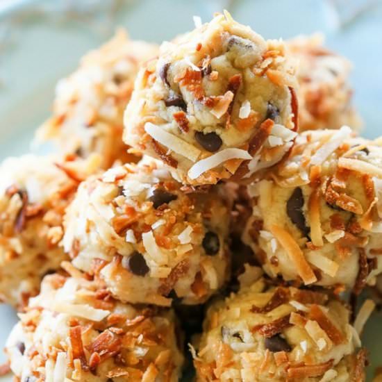 Toasted Coconut Cookie Dough Bites