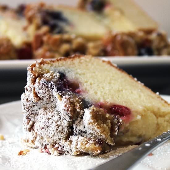 Triple Berry Sour Cream Crumb Cake