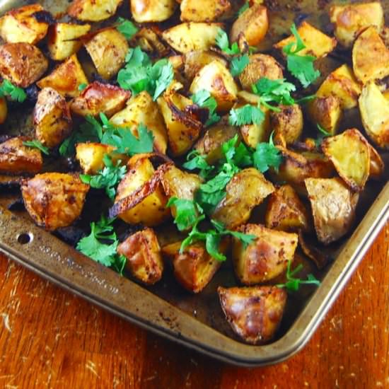 Curry Mustard Roasted Potatoes