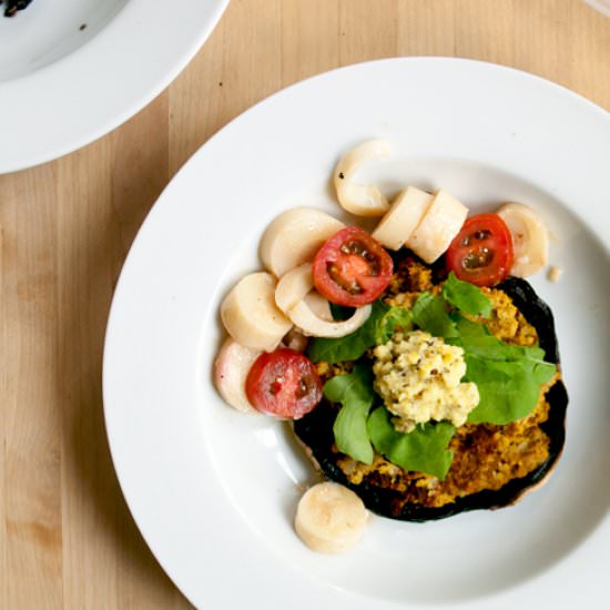 Roasted portobello mushroom buns