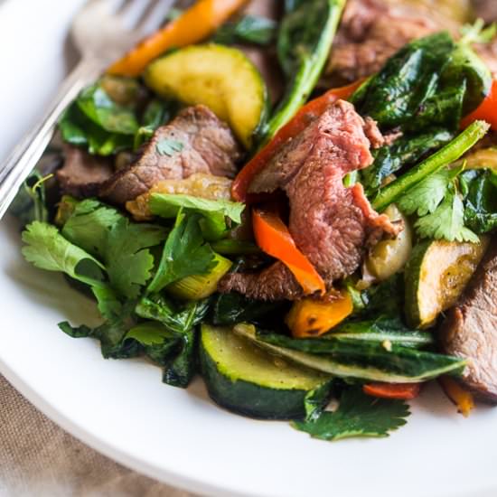 Paleo Almond Grilled Beef Stir Fry