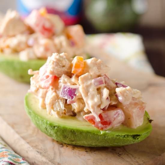 Chipotle Chicken Salad Avocados