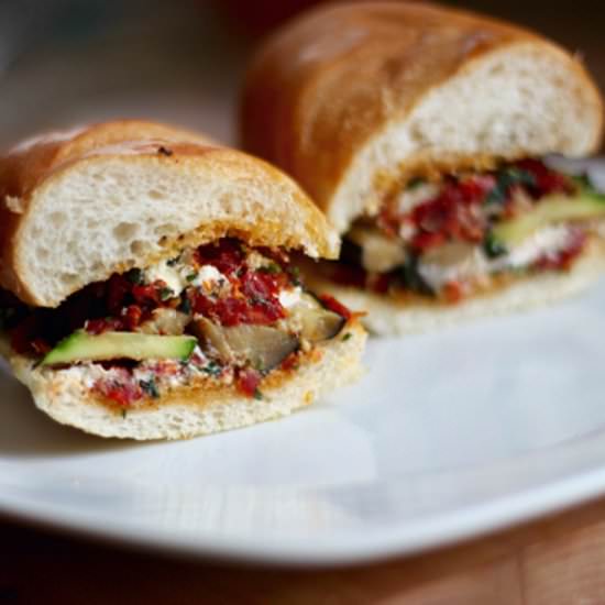 Grilled Veg & Goat Cheese Sandwich