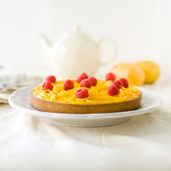 Mango Raspberry Yogurt Tart