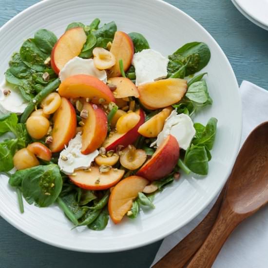 Peach, Cherry Green Bean Salad