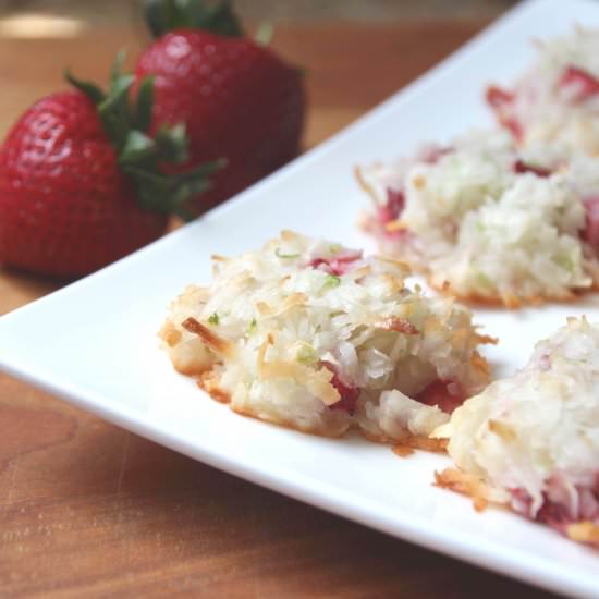 Strawberry Lime Coconut Macaroons