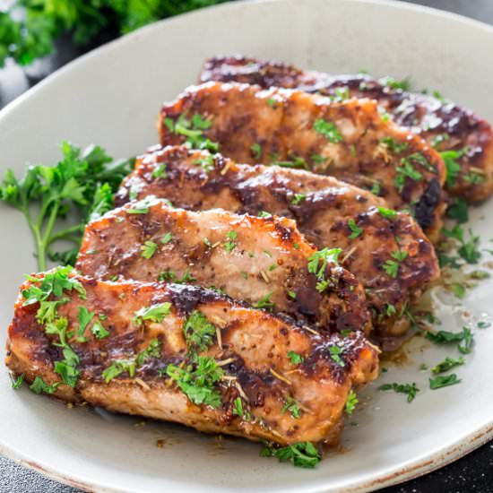 Mustard Balsamic Pork Chops
