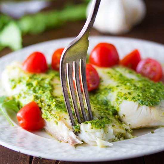 Cilantro Chile Pesto Fish