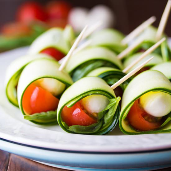 Grilled Zucchini Caprese Roll-Ups